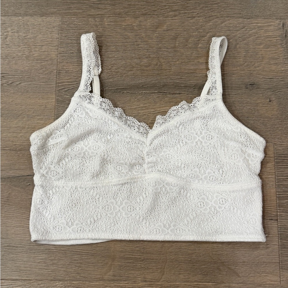 Gilly Hicks Hollister Lace Floral Sheer Bralette Unpadded Unlined Y2K